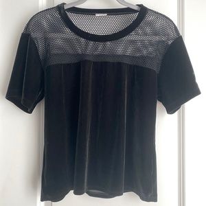 Velvet and Mesh Shirt